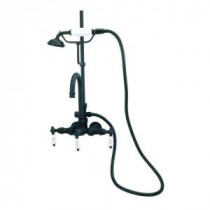 TW26 3-Handle Wall-Mount Claw Foot Tub Faucet with Hand Shower in Oil-Rubbed Bronze
