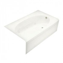 Windward BubbleMassage 5 ft. Right-Hand Drain Integral Apron Bathtub in White