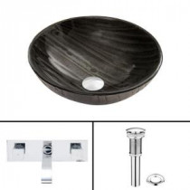 Glass Vessel Sink in Interspace and Titus Faucet Set in Chrome