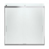 Levity 59-5/8 in. W x 62 in. H Semi-Framed Sliding Tub/Shower Door with Handle in Silver