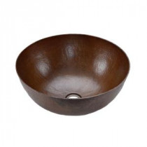 Small Round Hammered Copper Vessel Sink in Oil Rubbed Bronze