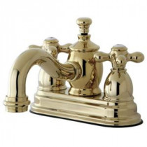 Victorian 4 in. Centerset 2-Handle Mid-Arc Bathroom Faucet in Polished Brass