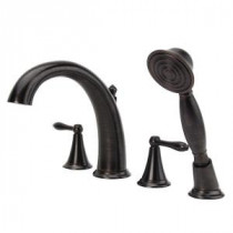 Montbeliard 2-Handle Deck Mount Roman Tub Faucet with Handshower in Oil Rubbed Bronze