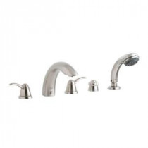 Talia 5-Hole 2-Handle Deck-Mount Roman Tub Faucet in Brushed Nickel