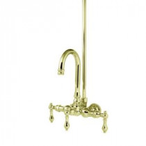TW14 2-Handle Wall-Mount Roman Tub Faucet without Handshower in Polished Brass