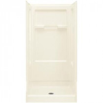 Advantage 34 in. x 60 in. x 77-1/4 in. Shower Stall in Biscuit