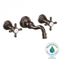 Weymouth 2-Handle Wall Mount High-Arc Bathroom Faucet in Oil Rubbed Bronze (Valve Sold Separately)