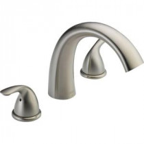 Classic 2-Handle Deck-Mount Roman Tub Faucet Trim Kit Only in Stainless (Valve Not Included)