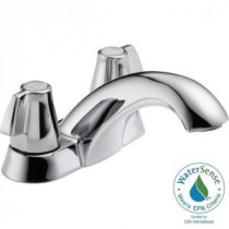 Classic 4 in. Centerset 2-Handle Bathroom Faucet in Chrome Less Pop-Up Assembly