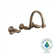 Revival 8 in. Wall-Mount 2-Handle Low-Arc Bathroom Faucet Trim in Vibrant Brushed Bronze