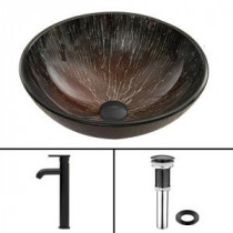 Glass Vessel Sink in Enchanted Earth and Seville Faucet Set in Matte Black