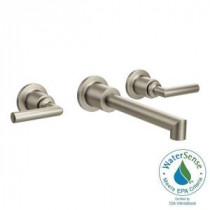 Arris Wall Mount 2-Handle Low-Arc Bathroom Faucet Trim Kit in Brushed Nickel (Valve Sold Separately)