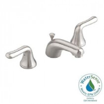Colony Soft 8 in. Widespread 2-Handle Low-Arc Bathroom Faucet in Satin Nickel with Speed Connect Drain