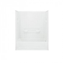 All Pro 30 in. x 60 in. x 73-1/2 in. Bath and Shower Kit with Right-Hand Drain in White