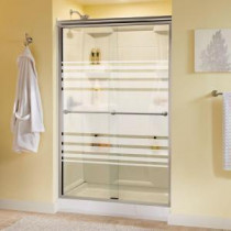 Phoebe 47-3/8 in. x 70 in. Frameless Sliding Shower Door in Nickel with Transition Glass