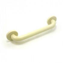 Premium 16 in. x 1.25 in. Polyester Painted Stainless Steel Grab Bar in Bone (19 in. Overall Length)