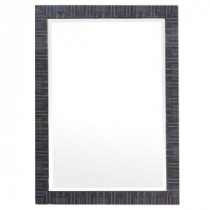 43 in. H x 31 in. W Mirror Wood Frame in Brown Texture