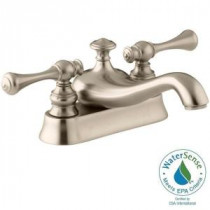 Revival 4 in. Centersest 2-Handle Low-Arc Bathroom Faucet in Vibrant Brushed Bronze with Traditional Lever Handle