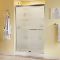 Simplicity 48 in. x 70 in. Semi-Framed Sliding Shower Door in Chrome with Rain Glass