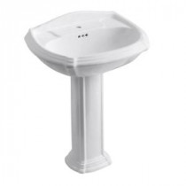 Portrait Single-Hole Pedestal Bathroom Sink Combo in White