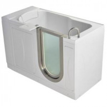 Petite 4.33 ft. x 28 in. Acrylic Walk-In Soaking Bathtub in White with Right Drain/Door