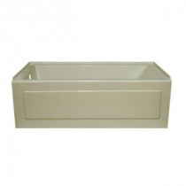 Linear 5 ft. Whirlpool Tub with Left Drain in Biscuit