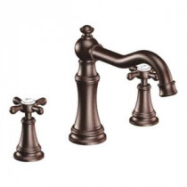 Weymouth 2-Handle High-Arc Deck Mount Roman Tub Faucet Trim Kit in Oil Rubbed Bronze (Valve Sold Separately)