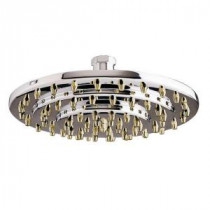 1-Spray 8 in. Rain Showerhead in Chrome and Polished Brass