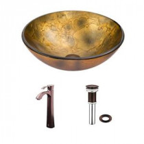 Glass Vessel Sink in Copper Shapes with Otis Faucet Set in Oil Rubbed Bronze