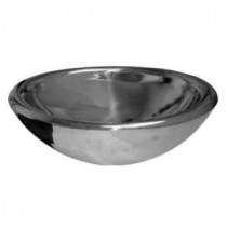 Above Mount Vessel Bathroom Sink in Polished Stainless Steel