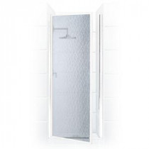 Legend Series 33 in. x 68 in. Framed Hinged Shower Door in Platinum with Obscure Glass