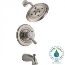 Leland 1-Handle H2Okinetic Tub and Shower Faucet Trim Kit in Stainless (Valve Not Included)