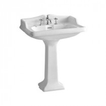 China Series Large Traditional Pedestal Combo Bathroom Sink in White