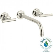 Purist Wall-Mount 2-Handle Low-Arc Faucet Trim in Vibrant Polished Nickel (Valve Not Included)