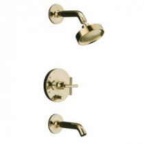 Rite-Temp 1-Spray 1-Handle Pressure-Balance Tub and Shower Faucet Trim Kit in Vibrant French Gold (Valve Not Included)