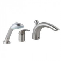Eurosmart OHM Single-Handle Roman Tub Faucet with Hand Shower in Brushed Nickel