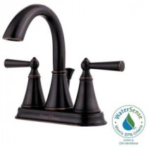 Saxton 4 in. Centerset 2-Handle High-Arc Bathroom Faucet in Tuscan Bronze