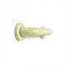 Premium 12 in. x 1.5 in. Polyester Painted Stainless Steel Grab Bar in Bone (15 in. Overall Length)