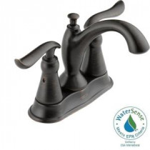 Linden 4 in. Centerset 2-Handle High-Arc Bathroom Faucet in Venetian Bronze with Plastic Pop-Up