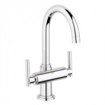 Atrio Single Hole 2-Handle High-Arc Bathroom Faucet in Starlight Chrome Less Handles
