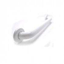 Premium 16 in. x 1.5 in. Polyester Painted Stainless Steel Grab Bar in White (19 in. Overall Length)