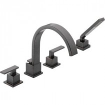 Vero 2-Handle Deck-Mount Roman Tub Faucet with Hand Shower Trim Kit Only in Venetian Bronze (Valve Not Included)