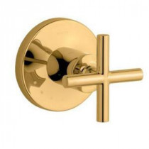 Purist 1-Handle Volume Control Valve Trim Kit with Cross Handle in Vibrant Modern Polished Gold (Valve Not Included)