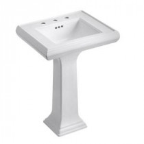 Memoirs Pedestal Combo Bathroom Sink with Classic Design in White