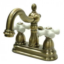 Victorian 4 in. Centerset 2-Handle Bathroom Faucet in Vintage Brass