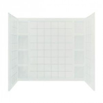 Ensemble 60 in. x 43-1/2 in. x 54-1/4 in. 3-piece Direct-to-Stud Tub Wall Set with Backer in White