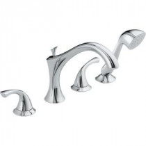 Addison 2-Handle Deck-Mount Roman Tub Faucet with Hand Shower Trim Kit Only in Chrome (Valve Not Included)