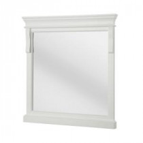 Naples 30 in. x 32 in. Framed Wall Mirror in White