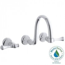 Revival Wall-Mount 2-Handle Bathroom Faucet Trim Kit in Polished Chrome (Valve Not Included)