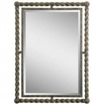 35 in. x 25.5 in. Wrought Iron Framed Mirror